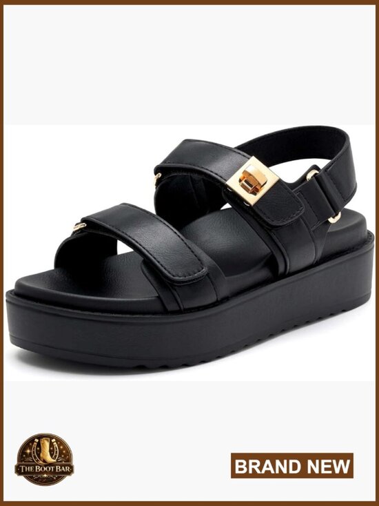 Shoes - Women's Flat Sandals with Cushioned Footbed Open Toe Slide